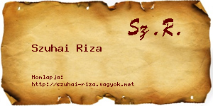 Szuhai Riza névjegykártya